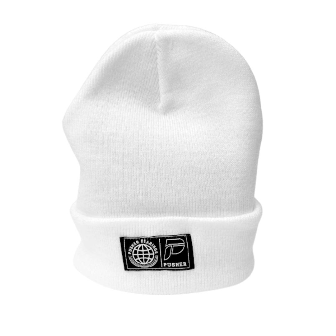 Pusher Bearings Beanie White